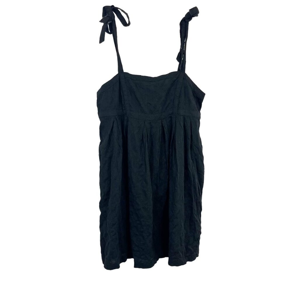 Old Navy Black Pleated Tie Front Sundress